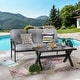 preview thumbnail 12 of 23, Patio Festival 2-Piece Outdoor Metal Sofa with Coffee Table Set Grey