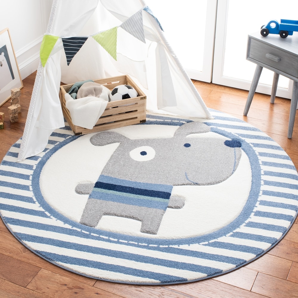 SAFAVIEH Carousel Kids Basimah Stripe Dog Rug