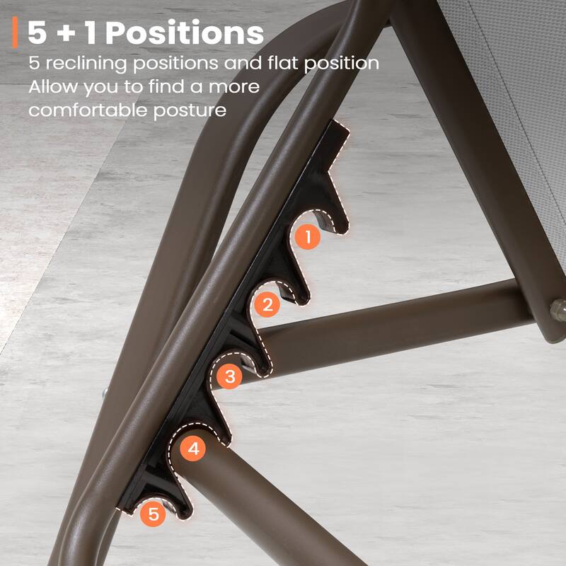 Pellebant Outdoor Patio Adjustable Chaise Lounge Chairs