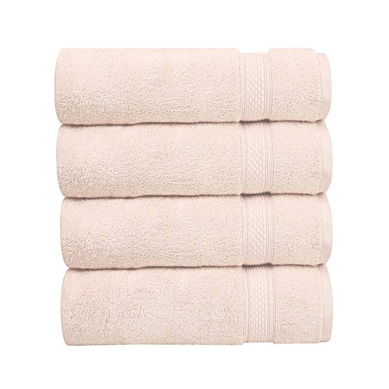 A1HC Wash Cloth Set, 500 GSM 100% Ring Spun Cotton, Oeko-Tex Green Certified, Zero Twist, Quick Dry & Highly Absorbent - 4 Piece Wash Cloth (13"x13") - Peach Blush