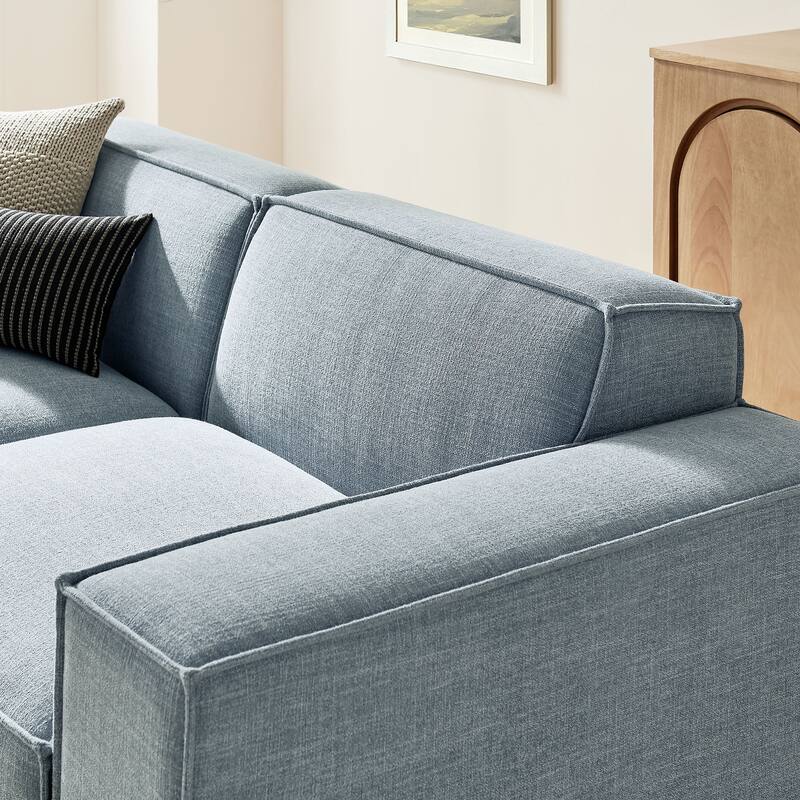 Restore 3-Piece Performance Fabric Upholstered Modular Loveseat with Ottoman