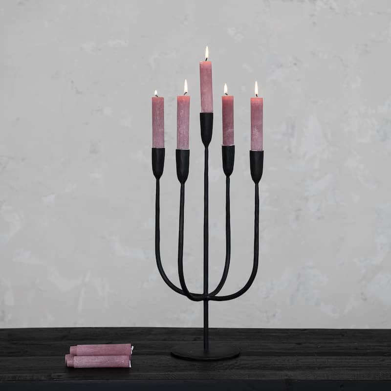 Hand-Forged Metal Candelabra - 9.5"L x 9.5"W x 19.5"H
