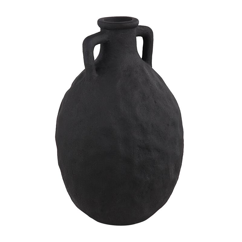 Renwil Fox Indoor Ceramic Vase, Textured Matte Black