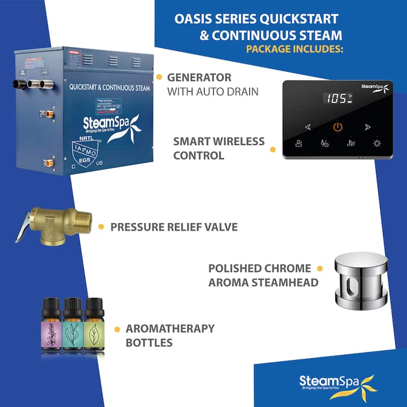 Oasis Series 4500-Watts Steam Generator with Continuous Steam Plus Fully Wireless Handheld Control