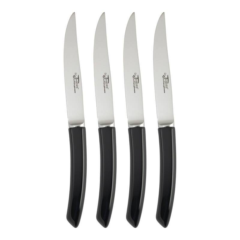 Au Nain Le Thiers Steak Knives with Black Handles, Set of 4