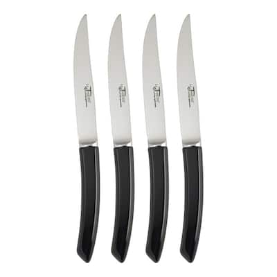 Au Nain Le Thiers Steak Knives with Black Handles, Set of 4