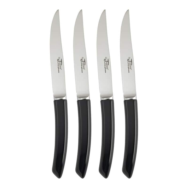 Au Nain Le Thiers Steak Knives with Black Handles, Set of 4