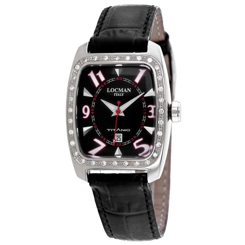 Locman Women's Diamond Titanio Black Dial Watch - 483RDK2D/BK - 6 (36)