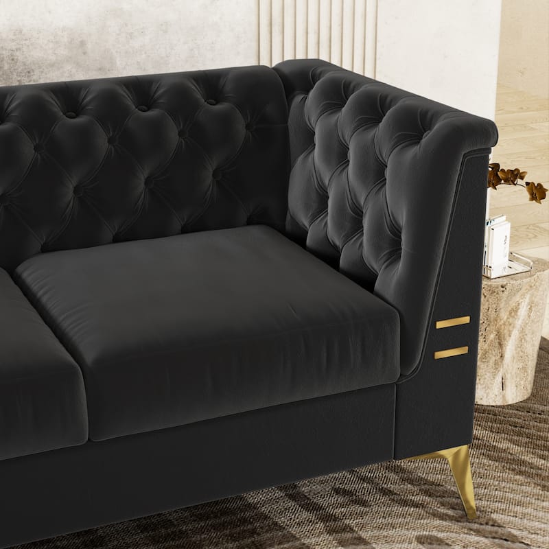 Modern black sofa, suitable for living room, bedroom Bed Bath