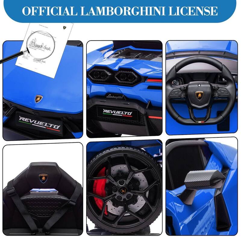 12V Kids Ride on Car Toy, Licensed Lamborghini Revuelto for Kids Best Gift