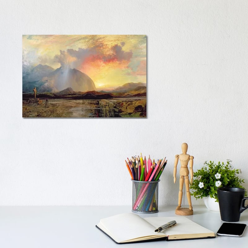 iCanvas "Sunset Vespers at the Old Rugged Cross " by Thomas Moran Canvas Print - 8x12x0.75