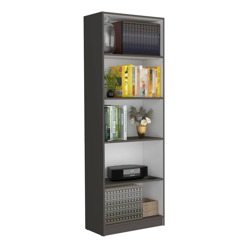 Modern 4-Tier Bookcase with Four Large Storage Shelves for Books and Decor