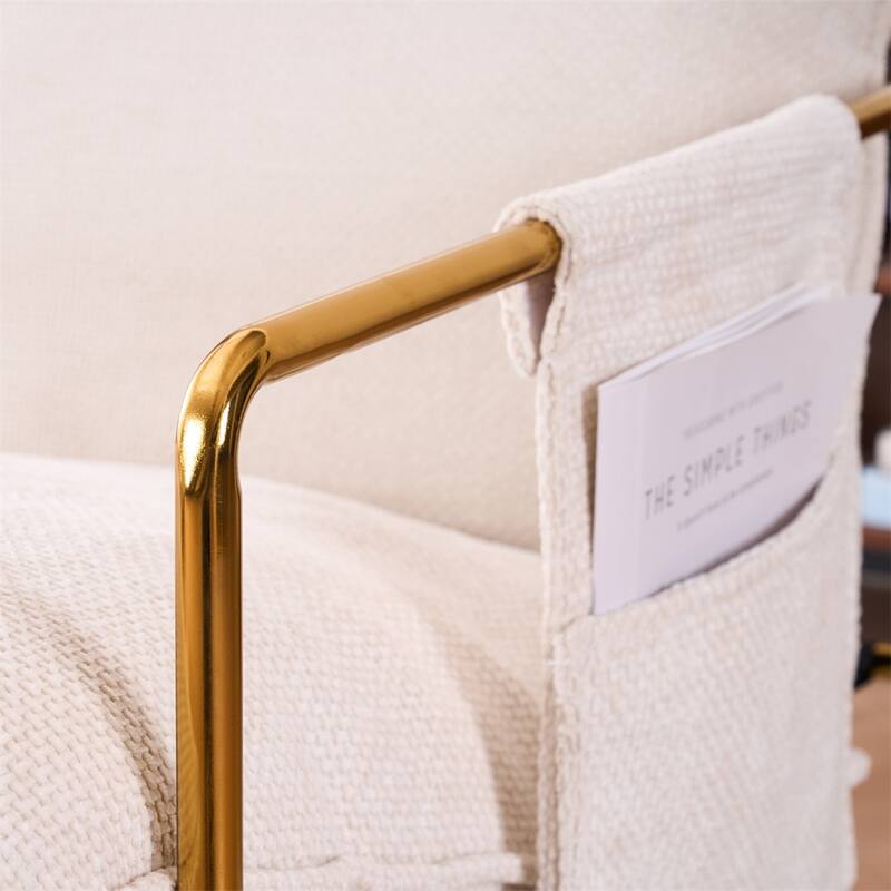 2 Sets 1 Case,Upholstered Hanging Armchair w/ Arm Pockets Metal frame