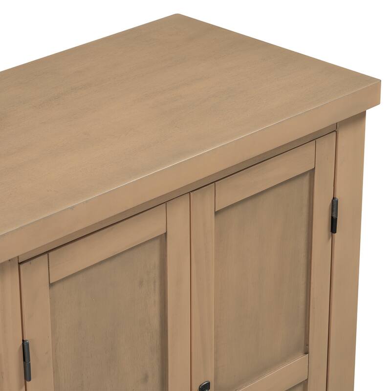 4-Door Storage Sideboard Pantry Cabinet with Adjustable Shelves, Console Cabinet Cupboard Accent Cabinet with Handles