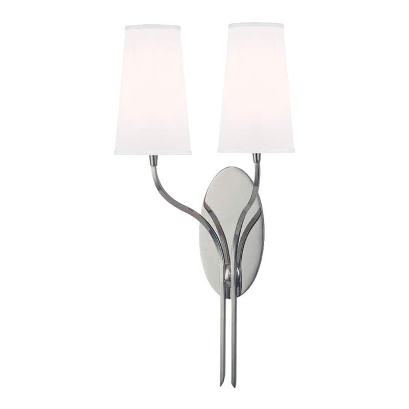 Hudson Valley Lighting Rutland 2 Light 25" Tall Wall Sconce - Polished Nickel / White Silk Shades