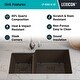 preview thumbnail 5 of 6, 32 Inch Lexicon Platinum Quartz Composite Drop-in Undermount Galaxy Mocha - 19" W x 32" L x 9.75" H