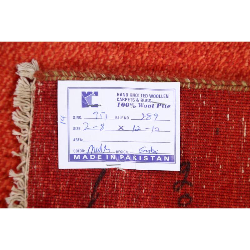 Striped Contemporary Gabbeh Kashkoli Oriental Wool Runner Rug Handmade - 2'7" x 12'8"