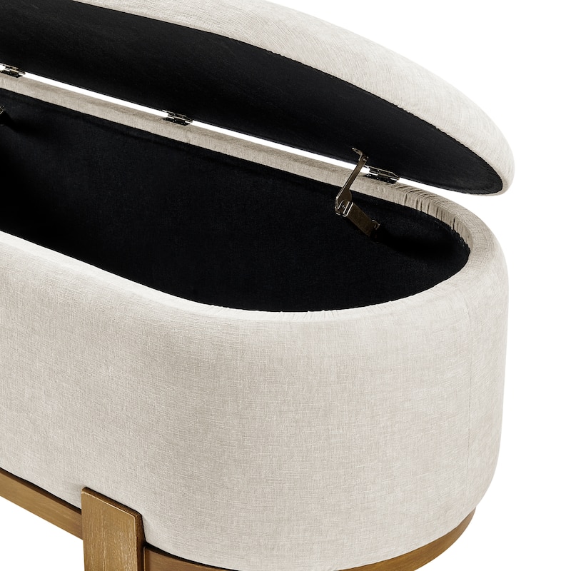 NPD Furniture Ayleen Chenille Storage Bench