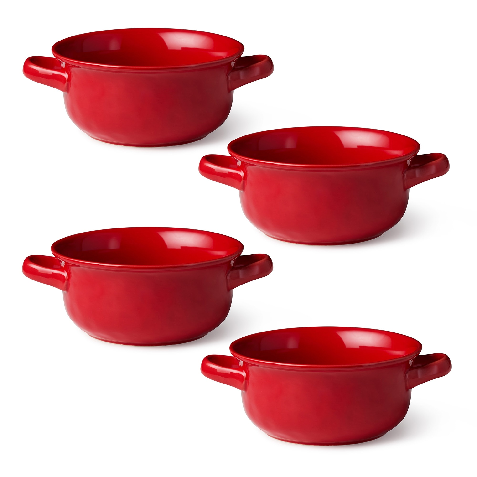 Certified International Berry Red Set of 4 Soup Crocks - 8.25" L x 6.5" W x 3" H