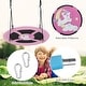 preview thumbnail 8 of 24, 40 Inches Saucer Tree Swing Round with Adjustable Ropes and Carabiners