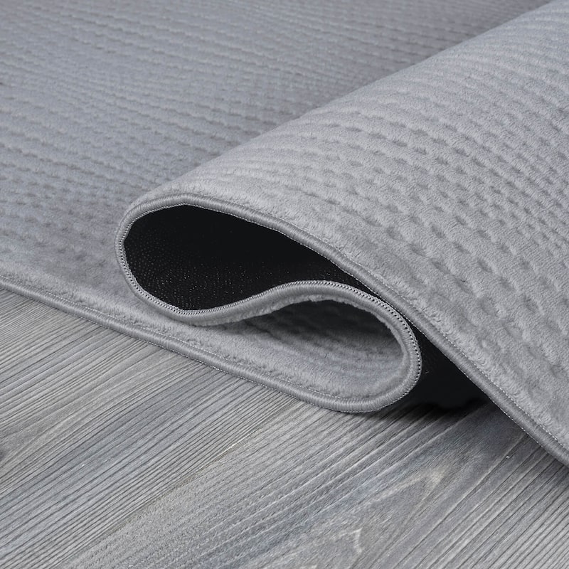 Beverly Rug Serenity Solid Modern Non Slip Soft Indoor Area Rug