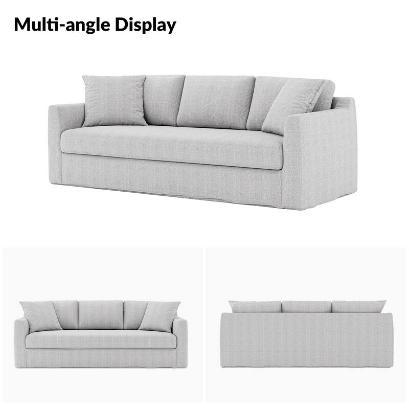 Riccardo 85" Modern Slipcovered Sofa with Square Flange Arm by HULALA HOME
