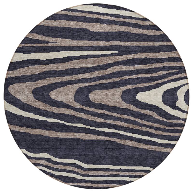 Machine Washable Indoor/ Outdoor Abstract Illusion Chantille Rug
