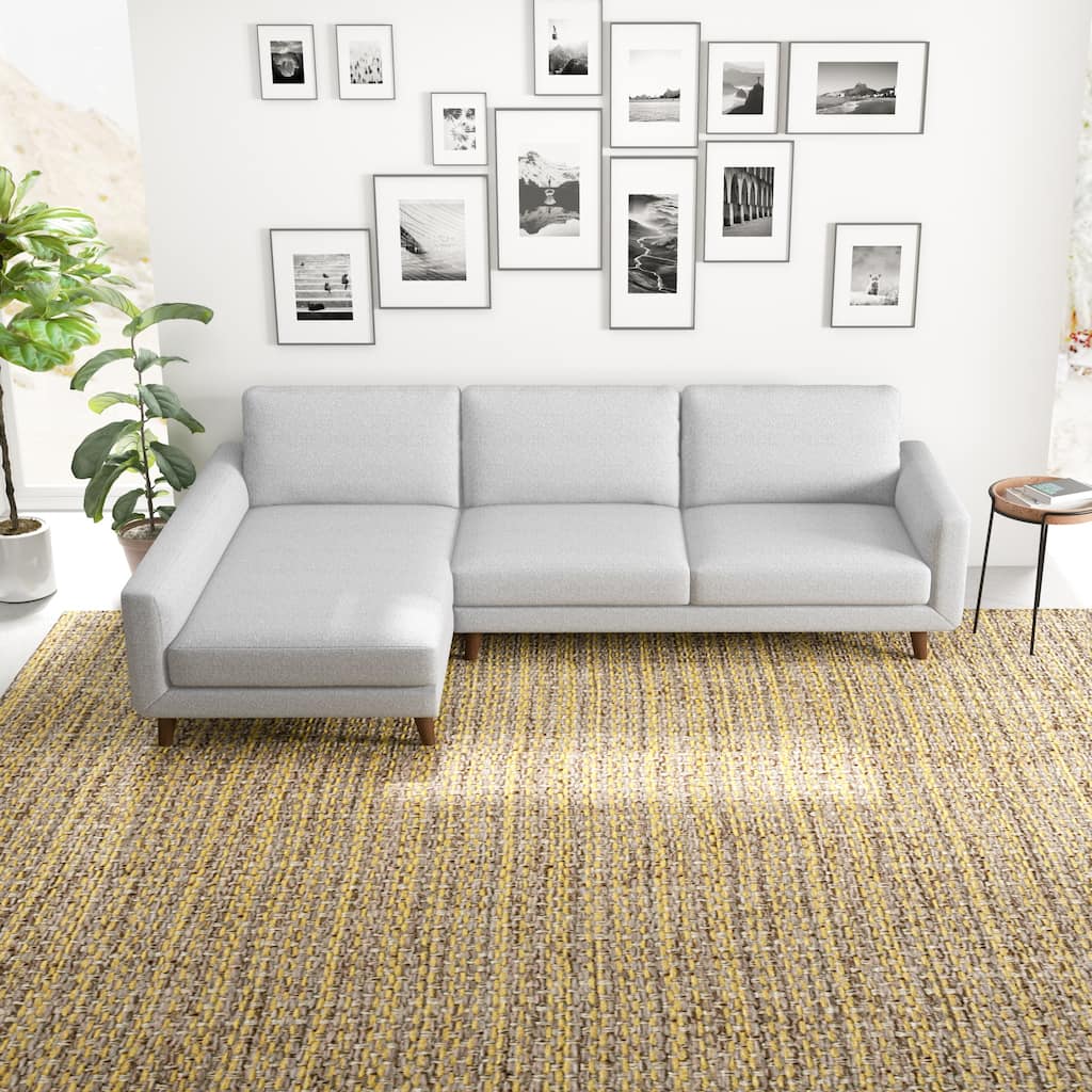 Bellisa Mid Century Modern Living Room Fabric Corner Sectional Couch