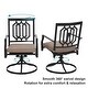 preview thumbnail 3 of 8, PHI VILLA 5-Pcs Outdoor Dining Set: Steel Swivel Dining Chairs with Cushion and 37" Steel Slat Patio Table