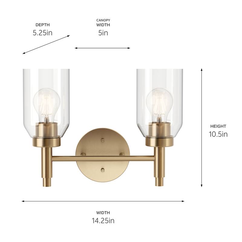 Kichler Lighting Madden Bathroom Vanity Light with Clear Glass
