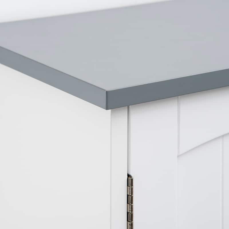kleankin Modern Over The Toilet Storage Cabinet, Double Door Over Toilet Bathroom Organizer