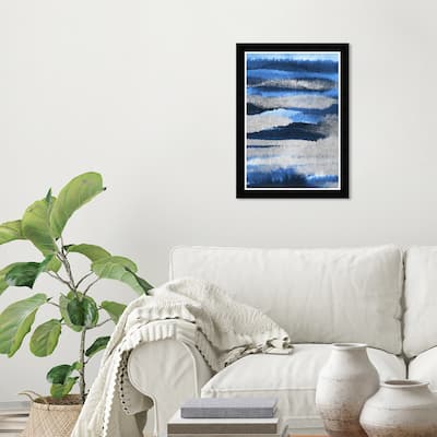 Wynwood Studio Prints Abstract Blue Summer Blue and Silver Modern & Contemporary Wall Art Canvas Print