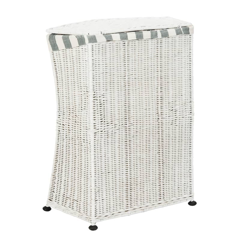 SAFAVIEH Hasiba Rattan Laundry Basket - 19.2" x 10.2" x 23.6" - 19Wx10Dx24H