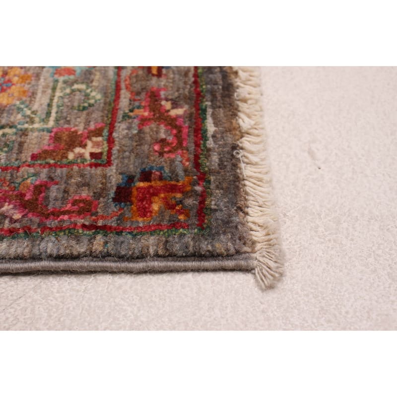 ECARPETGALLERY Hand-knotted Modern Ersari Grey Wool Rug - 4'11 x 6'9