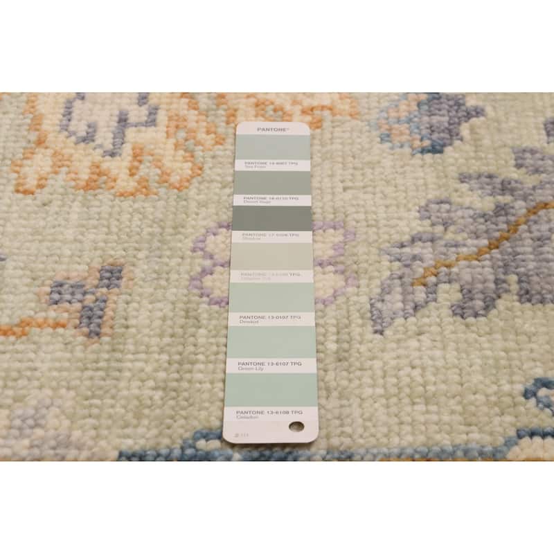 ECARPETGALLERY Hand-knotted Modern Oushak Light Green Wool Rug - 7' 9" x 10' 3"