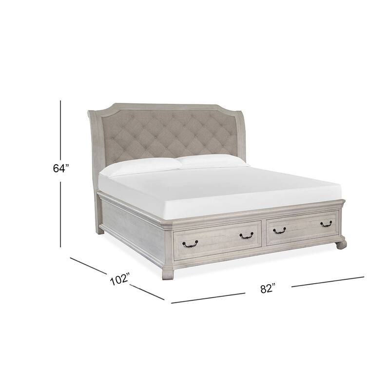 Magnussen Home Bronwyn Alabaster Sleigh Storage Bed