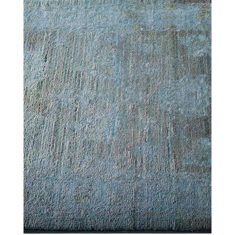 Overton Hand Knotted Wool Vintage Inspired Modern Contemporary Overdyed Gray Area Rug - 2' 4" x 16' 2"