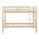 preview thumbnail 39 of 41, Twin over Twin Wooden Bunk Bed,High Guardrail,Ladder,Kids Teens,Dorm