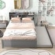 preview thumbnail 9 of 64, Wood Storage Bed with Trundle,Bookcase Grey Full
