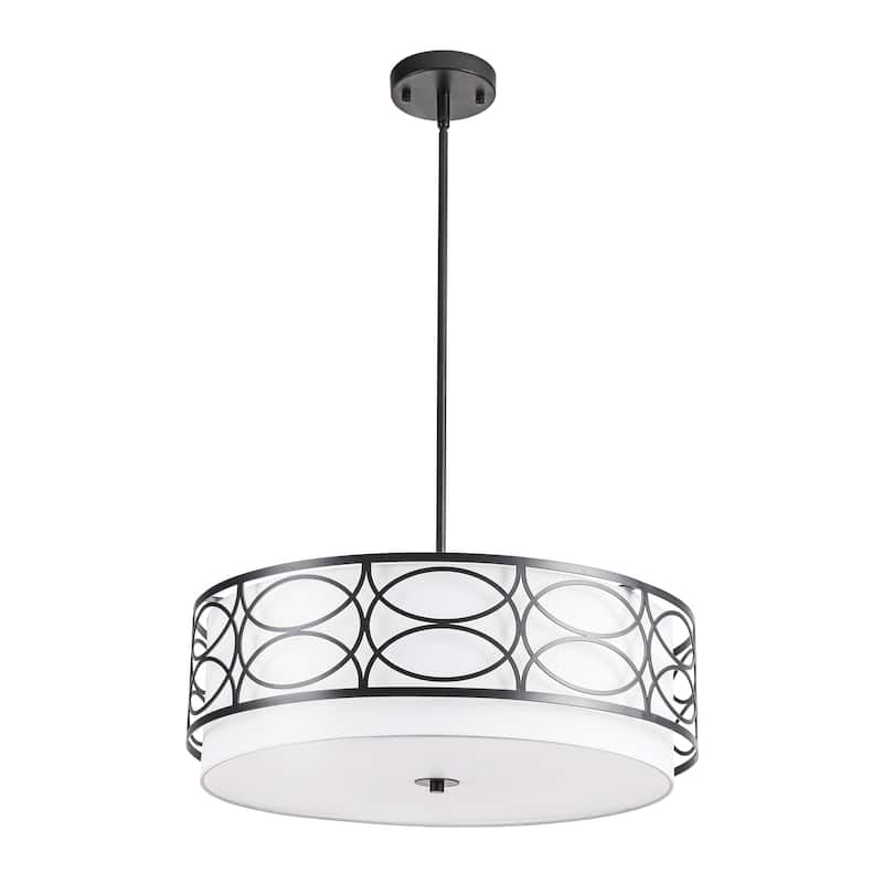 Large Drum Chandelier Drum Light Fixtures for Dining Room - 3-Light
