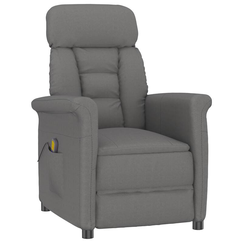 vidaXL Massage Chair Dark Grey/Light Grey/Cream Microfibre Fabric - Dark gray