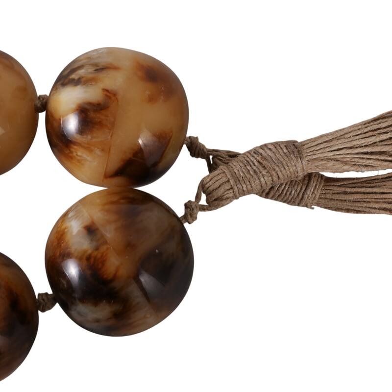 Resin Modern Decorative Beads with Jute Detailing and Textured Accents