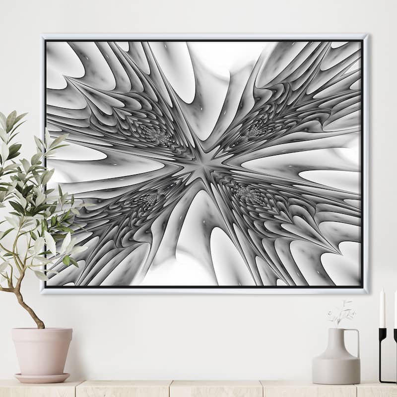 Designart "Fractal 3D Magical Depth" Abstract Framed Canvas Art Print