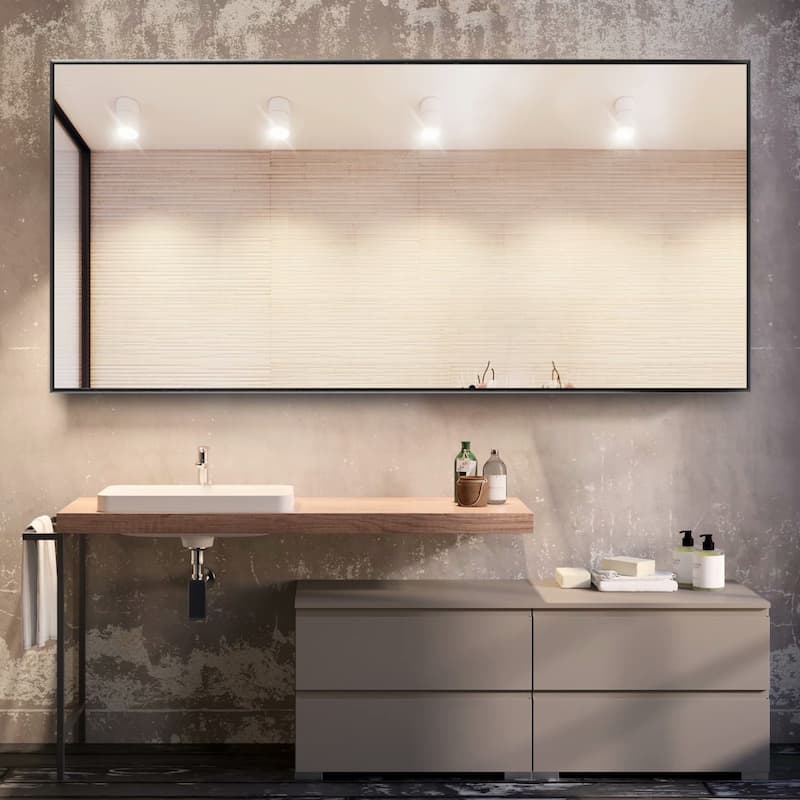 Modern Aluminum Alloy Thin Framed Full Length Floor Mirror