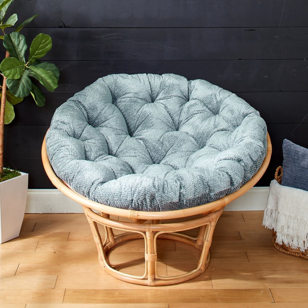 Sorra Home Velvet Shimmer Indoor Textured Papasan Cushion (Cushion Only)