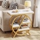 preview thumbnail 10 of 34, 3-Tier End Table Side Table with Storage for Living Room white and gold