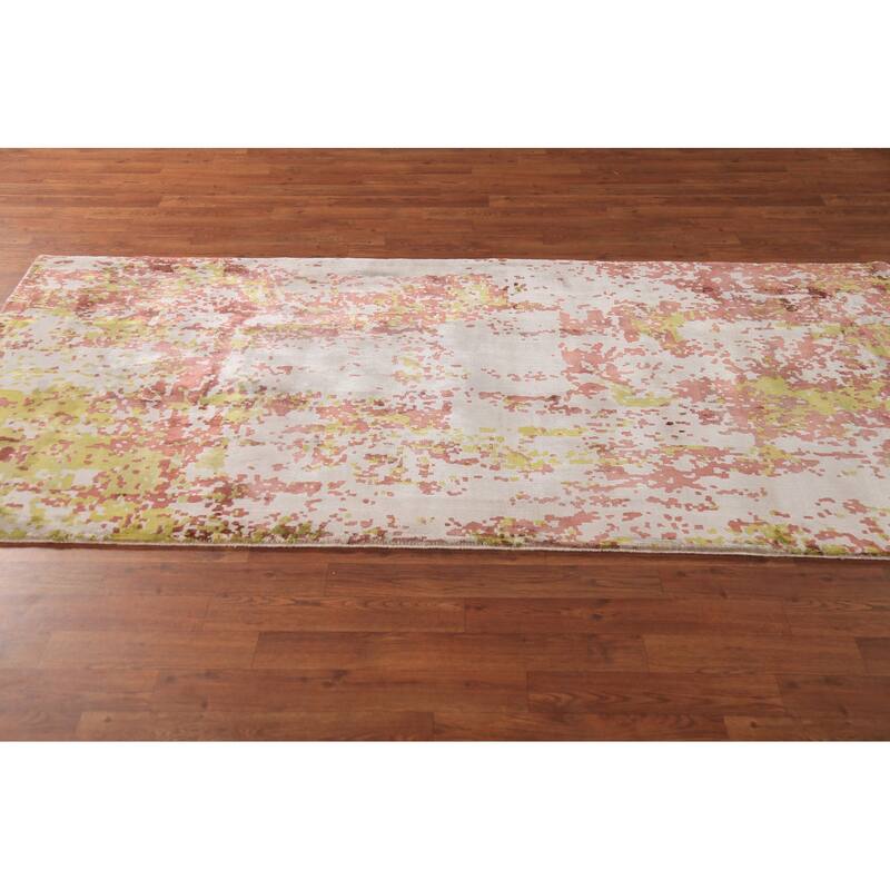 Abstract Modern Area Rug Hand-Knotted Wool Carpet - 3'9"x 7'6"
