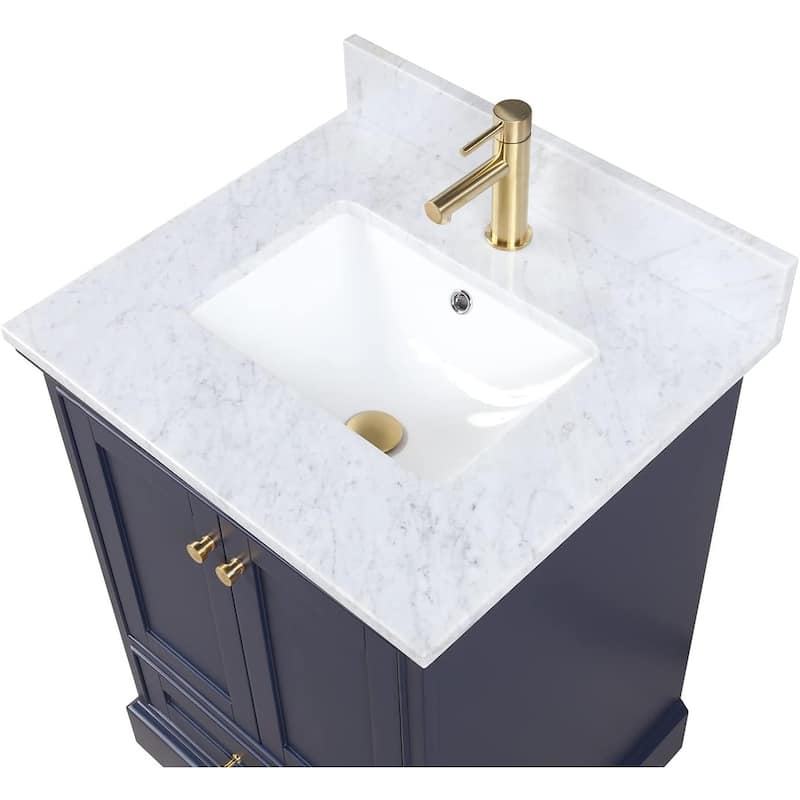 Blossom Copenhagen 24" Solid Wood Bathroom Vanity w/ Marble Top & Sink