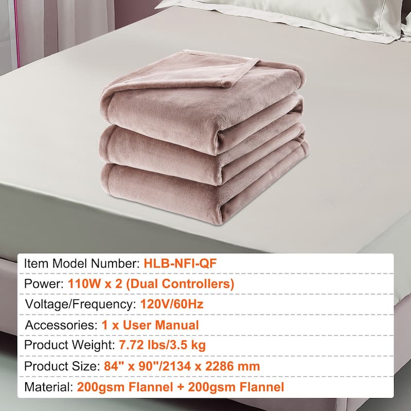 Heated Blanket Electric Throw Machine Washable, ETL & FCC Certification