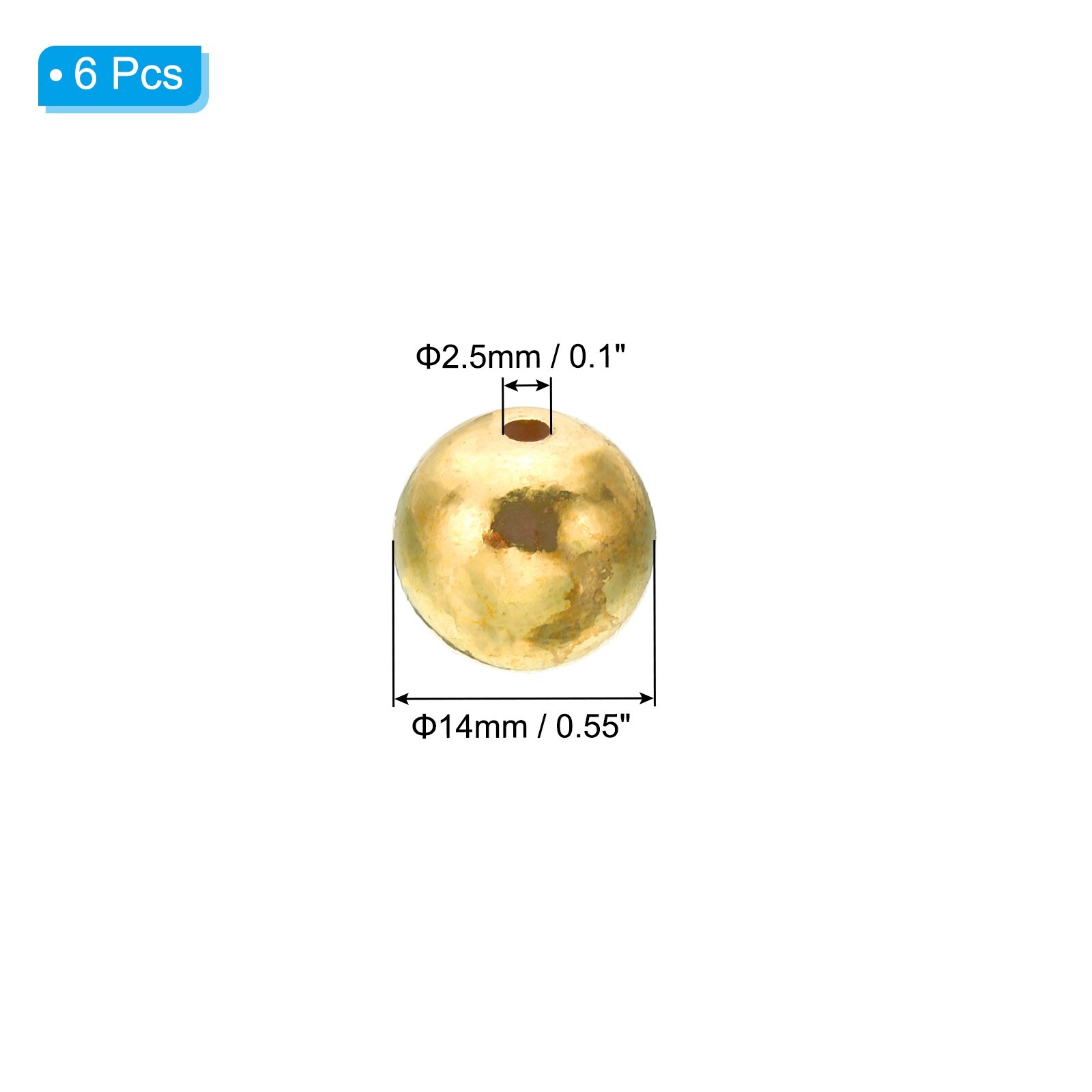 Brass Loose Balls, Smooth Round Spacer Beads for Craft Metal Seamless Ball Beads for DIY, Bracelet, Necklace, Jewelry Making